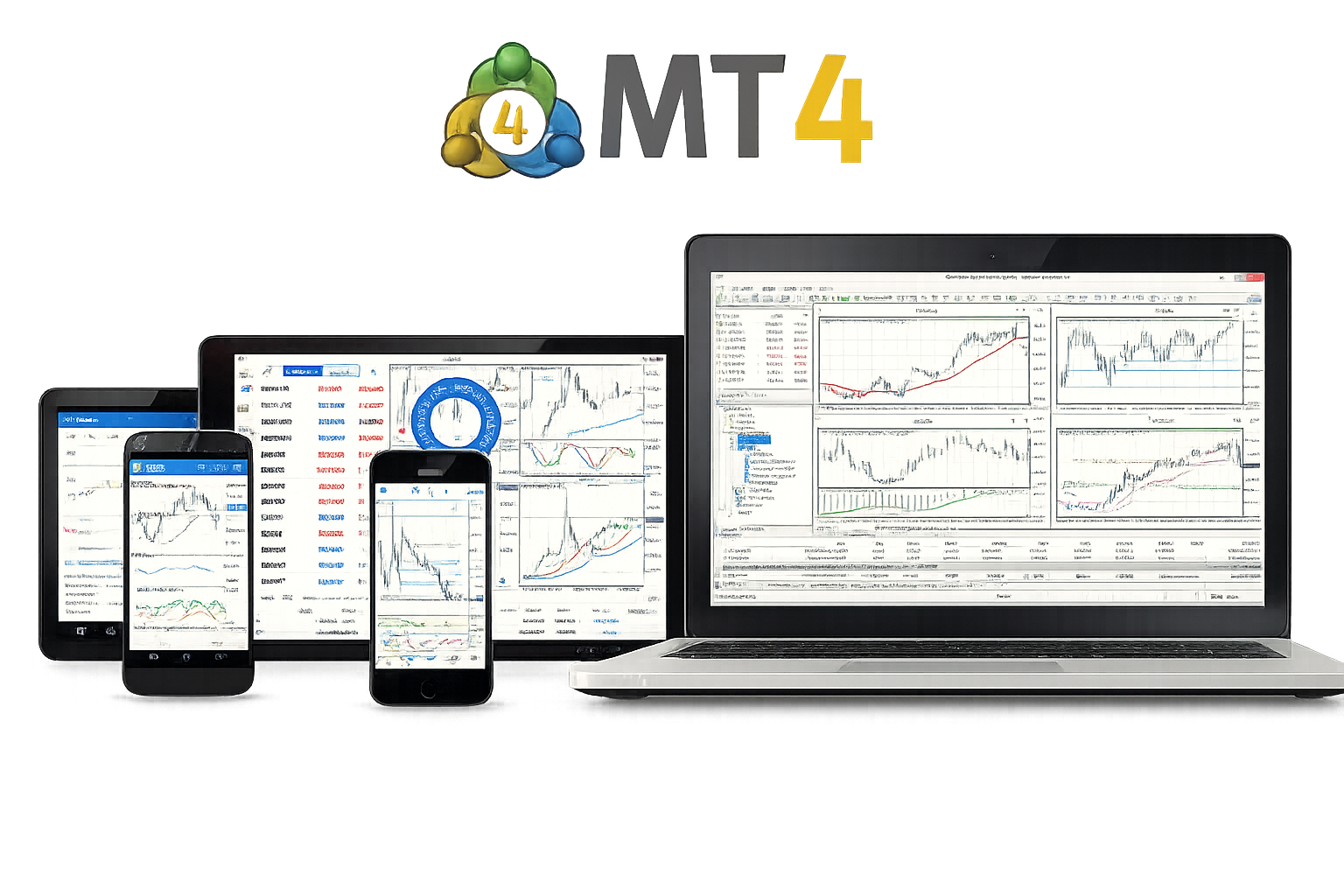 MetaTrader 4 交易平台图表与订单界面